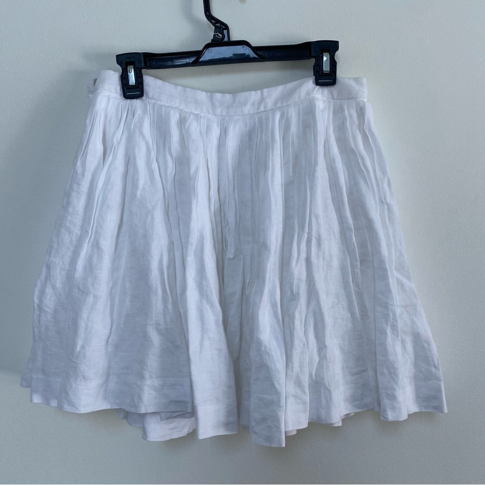 SALE J. Crew Linen Full Mini Skirt White Size 8
